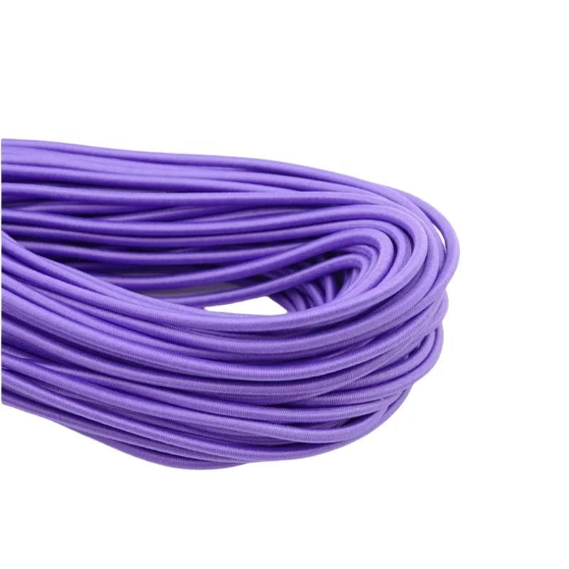 Full Colorful Factory Price Elastic Rope Elastic Cord Polyester Spandex High Elastic 1mm Jacquard White Black Elastic Band