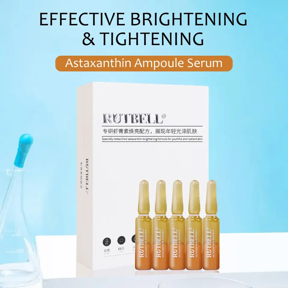 Oem Private Label Astaxanthin Essence Ampoule Serum Organic SkinCare Antioxidant Brightening Anti Wrinkles Anti Aging Serum