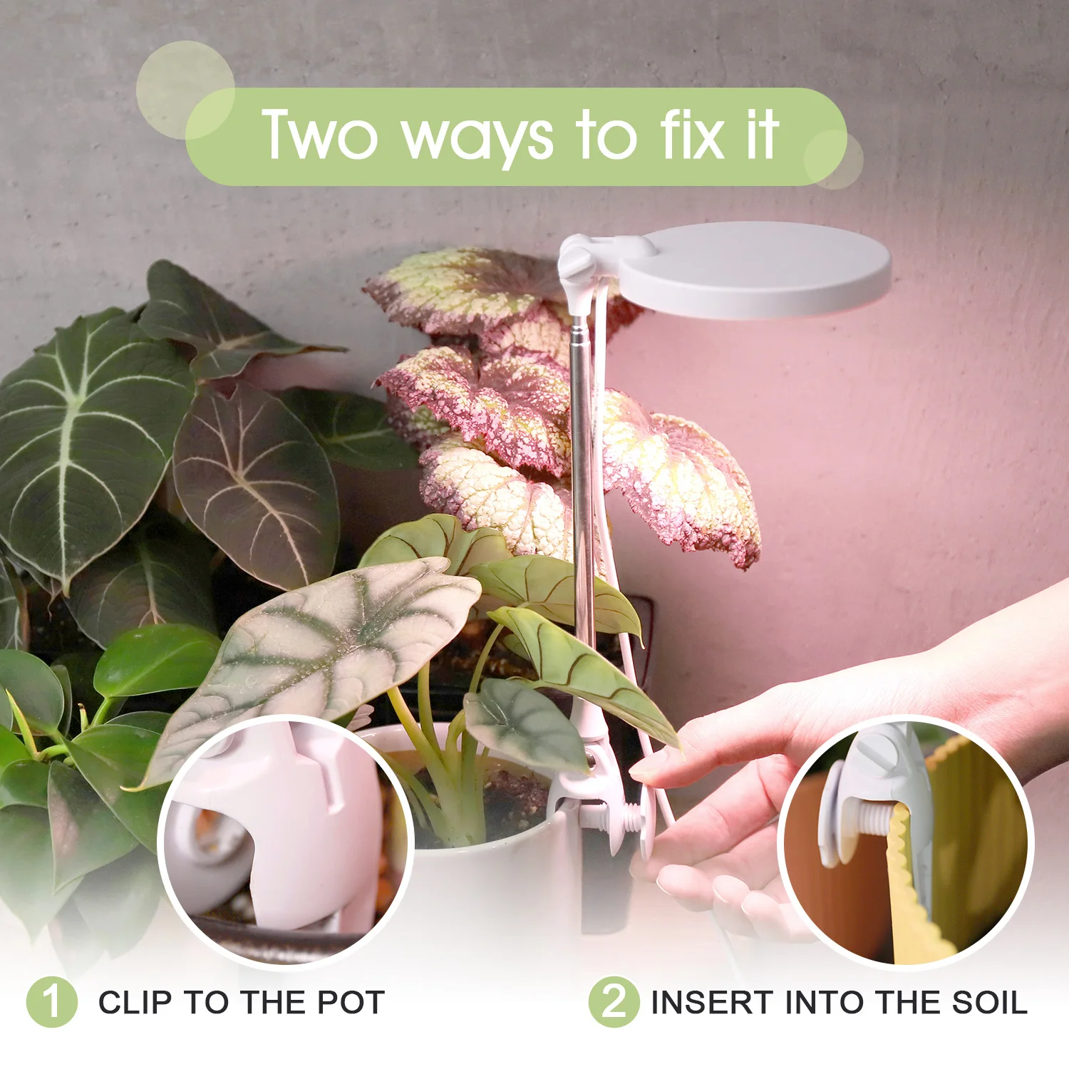 LED Planter mate for indoor plants Ideal LED grow light for white flower pot plants Modern Garden planter indoor home garden