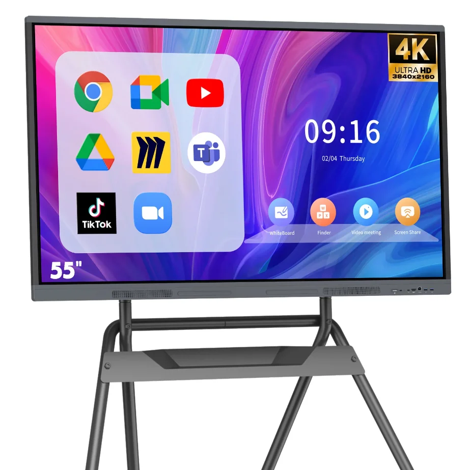 100 55inch  4K magic whiteboard digital interact smart board touch screen projector with camera installed for classroom