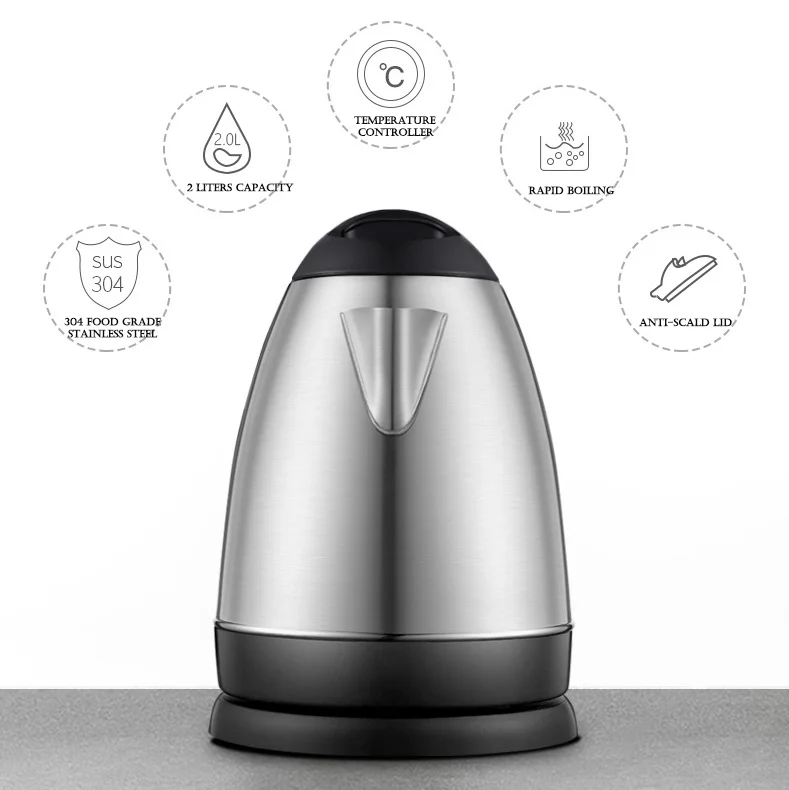 Home Appliances 1500W 110V Cattle Coffee Cheap Cordless Jug Price 1.8L Tea Maker Stainless Steel Water electrical Kettles