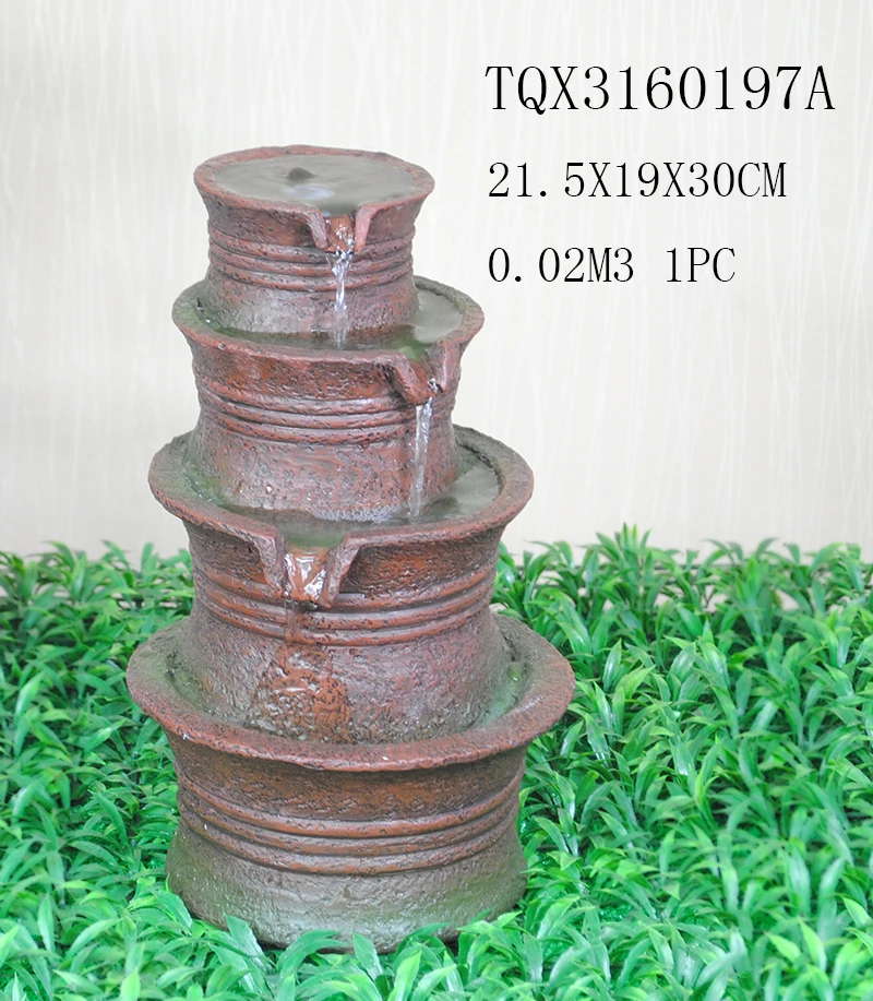 Handmade Polyresin Angel Baby Waterfall Fountain