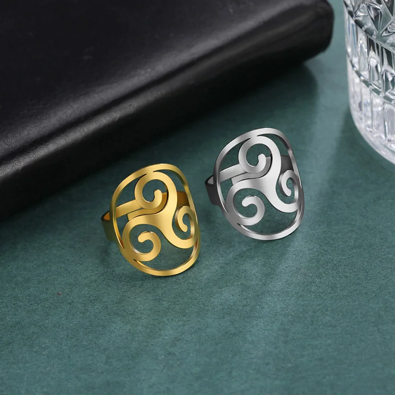 Кельтский Узел из нержавеющей стали позолоченное кольцо кельтский узел викингов амулет очаровательные ювелирные изделия античный для женщин и мужчин