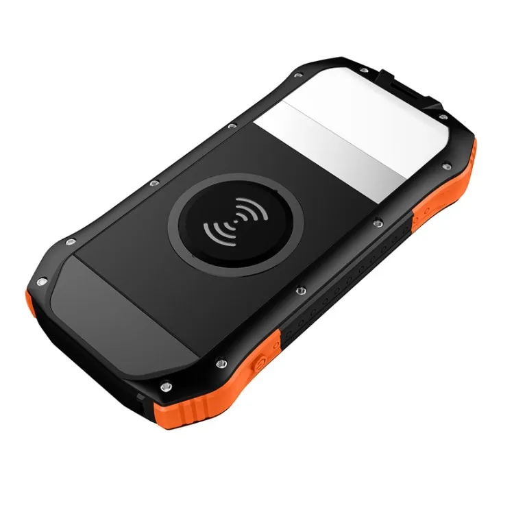 High efficiency 10000mAh Battery Pack Waterproof Portable Charger Solar Power Bank Wireless Power Bank