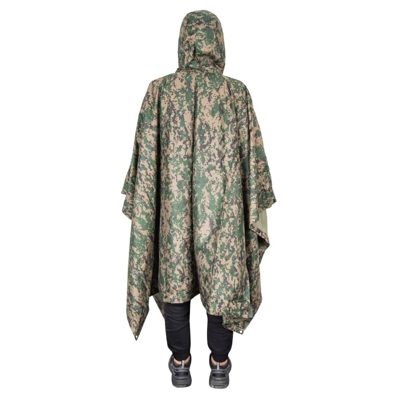 In stock camouflage Rain Poncho Rain Coat Polyester nylon Square Poncho Tent fly Water Proof fly Sheet