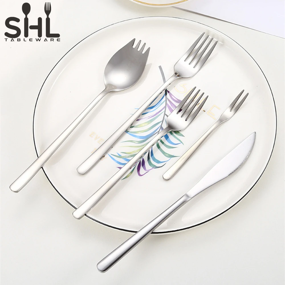 Luxury knife spoon fork set silver gold cutlery stainless steel flatware sets cutlery set