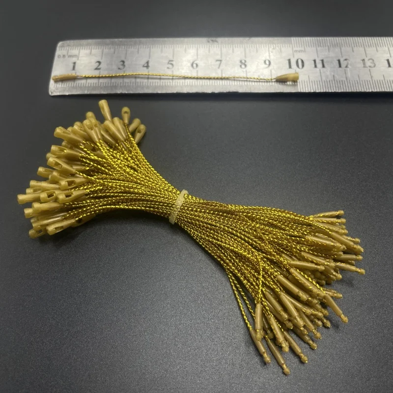 Custom 10cm Gold Wire Rope Label Hanging Paper Plastic Cloth Hang Tag for Garments Shoes Bags-Custom Price Tag
