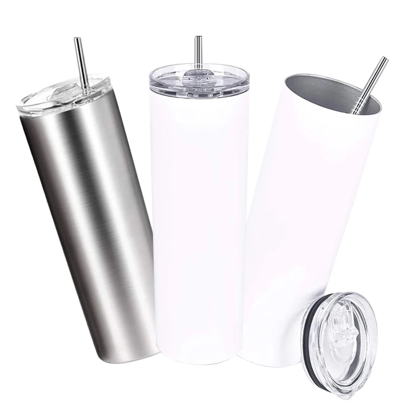 
Personalized Double Wall Insulation Sublimation Stainless Steel Straight Coffee Cups Mug Tumbler With Transparent Hole Straw Lid 