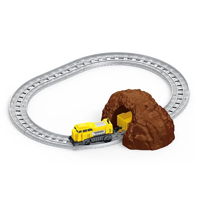 Electric Railway Toy Track Set Kids Plastic Race Train Set Tracks Rail Fast Speed Train Slot Toys