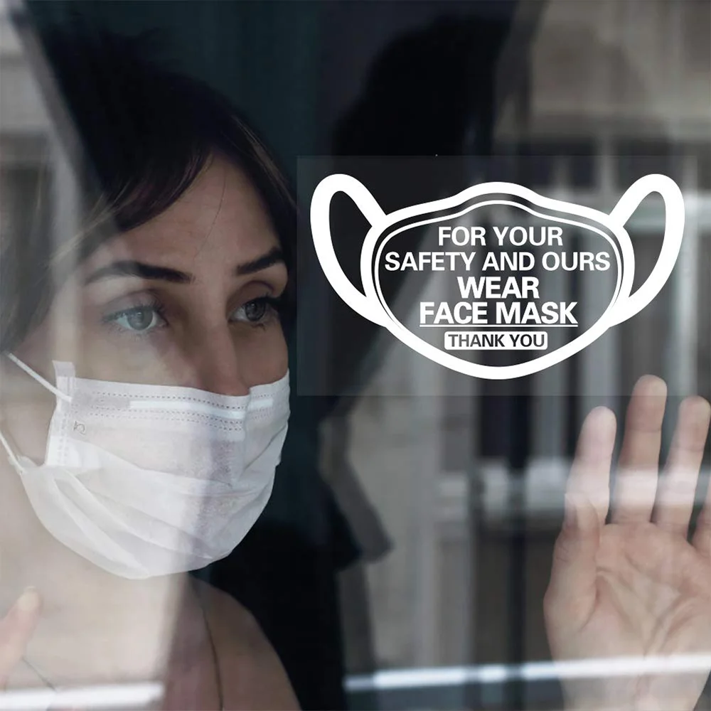 Наклейка с надписью «Социальное расстояние»-«Face M a s k