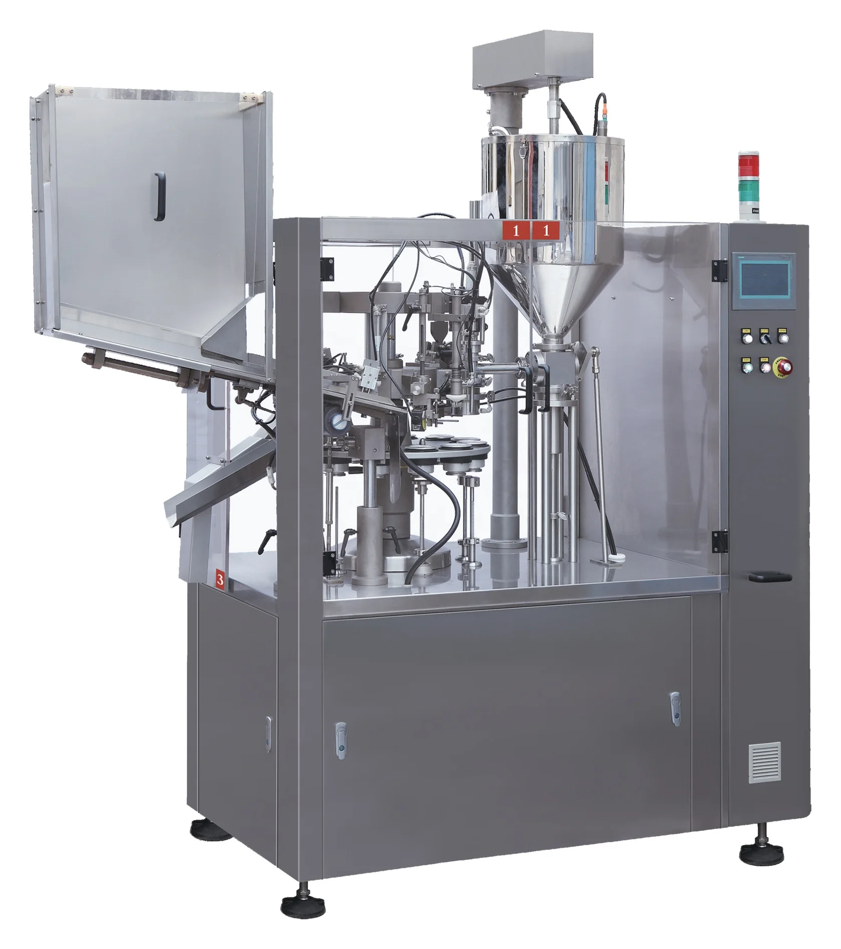 Машина для наполнения и герметизации труб в косметической или пищевой промышленности