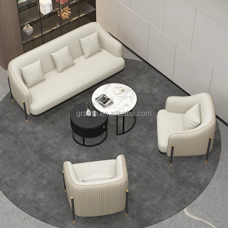 High end good quality PU cover lounger chair stainless steel sofa chair living room lazy chair