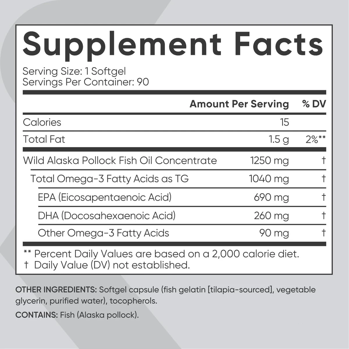 GMP factory Triple Strength Omega 3 Fish Oil - Burpless Fish Oil Supplement w/EPA & DHA Fatty Acids 1250 mg