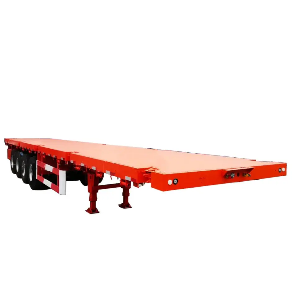 Low Price Used Flatbed Trailer 3 Axles 20ft 40ft container frame used flat bed semi trailer with container lock