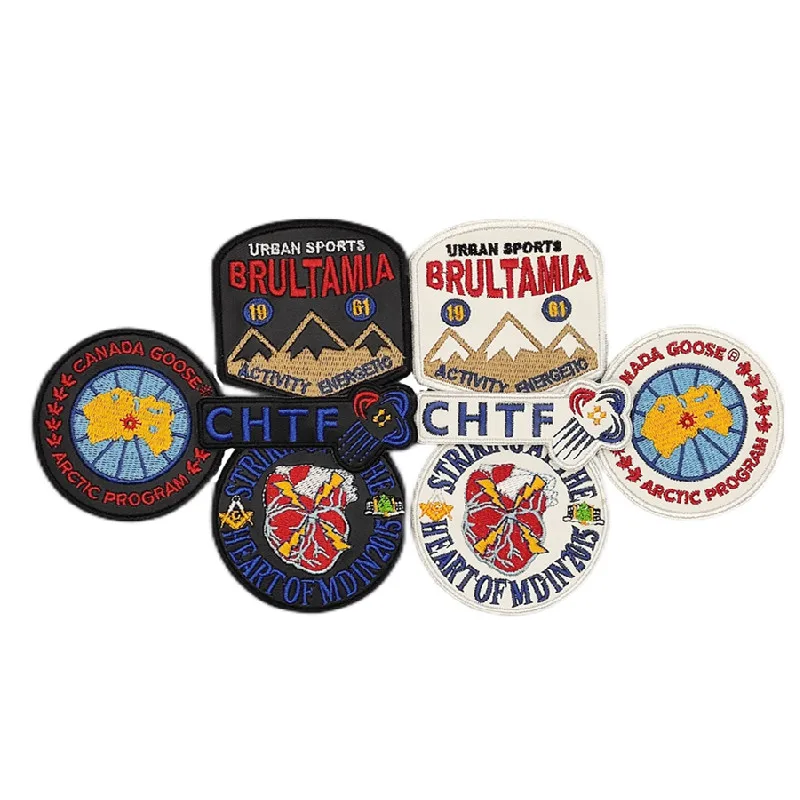 Custom Logo Letter Pattern Ventralex Embroidered Patch Iron On Backing PVC Leather Woven Patches