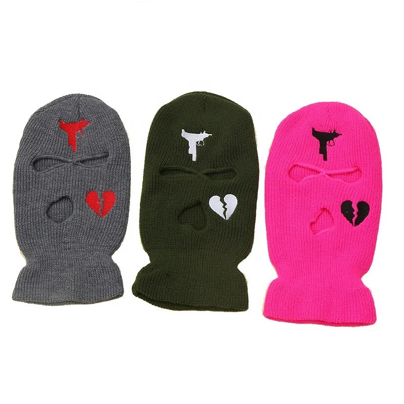 High Quality Multi-function Face Neck 3 Hole Uzi Balaclava Hat Winter Sweater Headwear Windproof Neck Warm Ski Mask Beanies For
