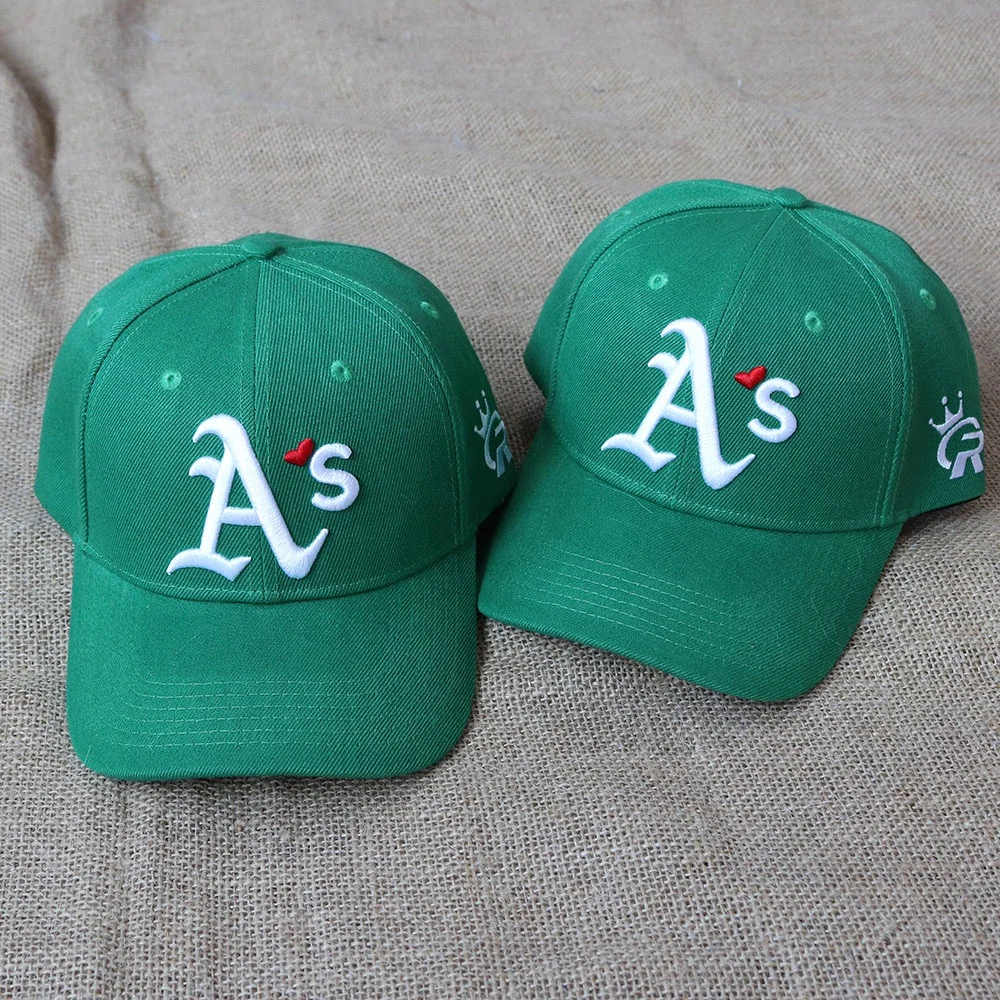 Popular Fashion Customized Embroidery Forest Green Color 6 Panel Sport Hat Unisex Baseball cap Custom Logo Embroidered A S Caps