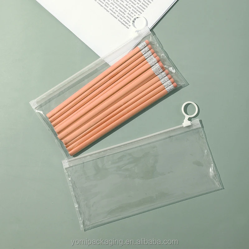 hot sales waterproof clear pvc packaging pencil case for student bag and girl