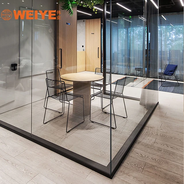 Aluminum soundproof office divider laminated tempered glass partition wall partition for meeting room