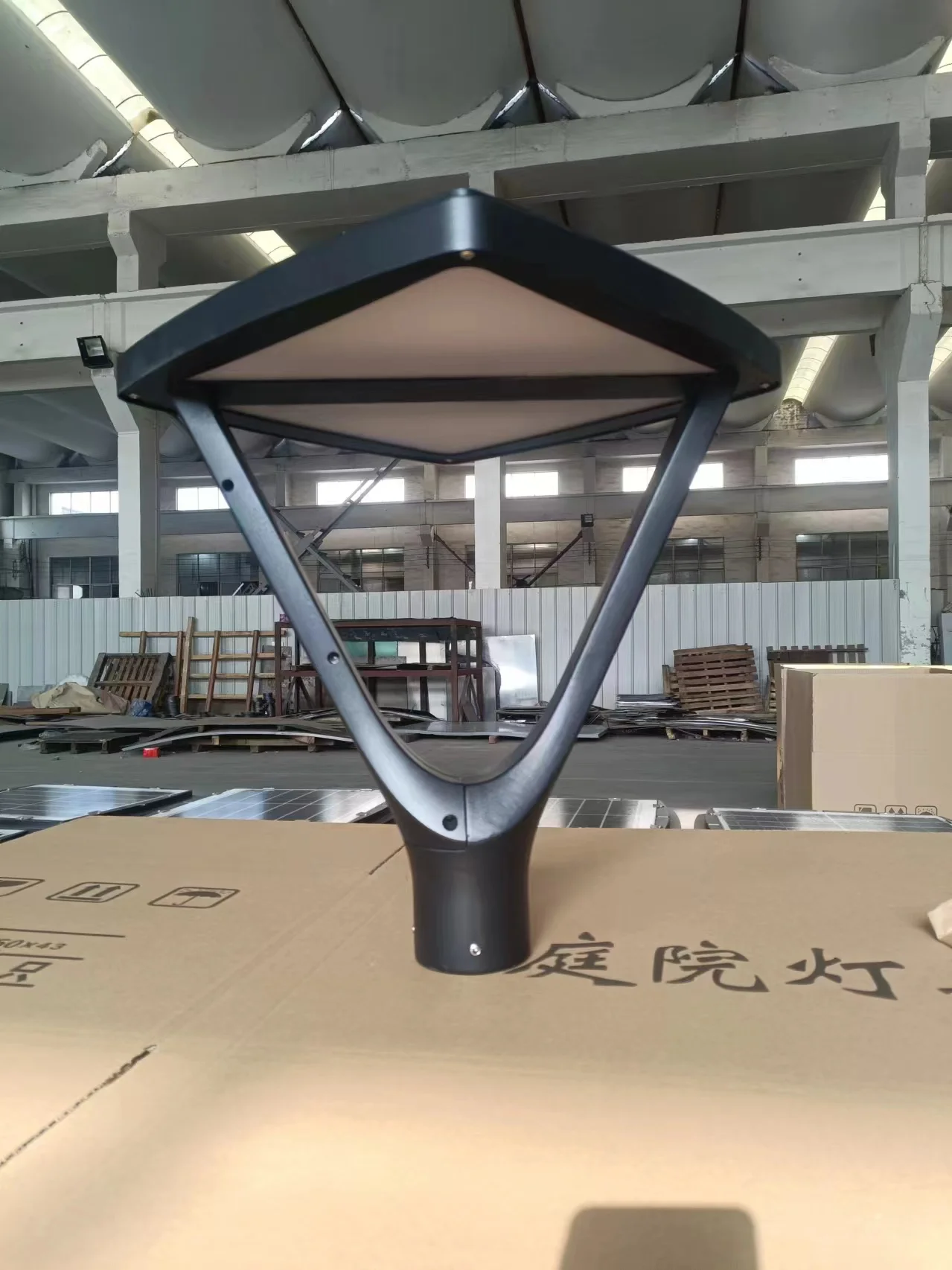 LED garden light volttalent slim reflector four rod lamp 3500k cast iron pole top aluminum gray black painting garden morroco