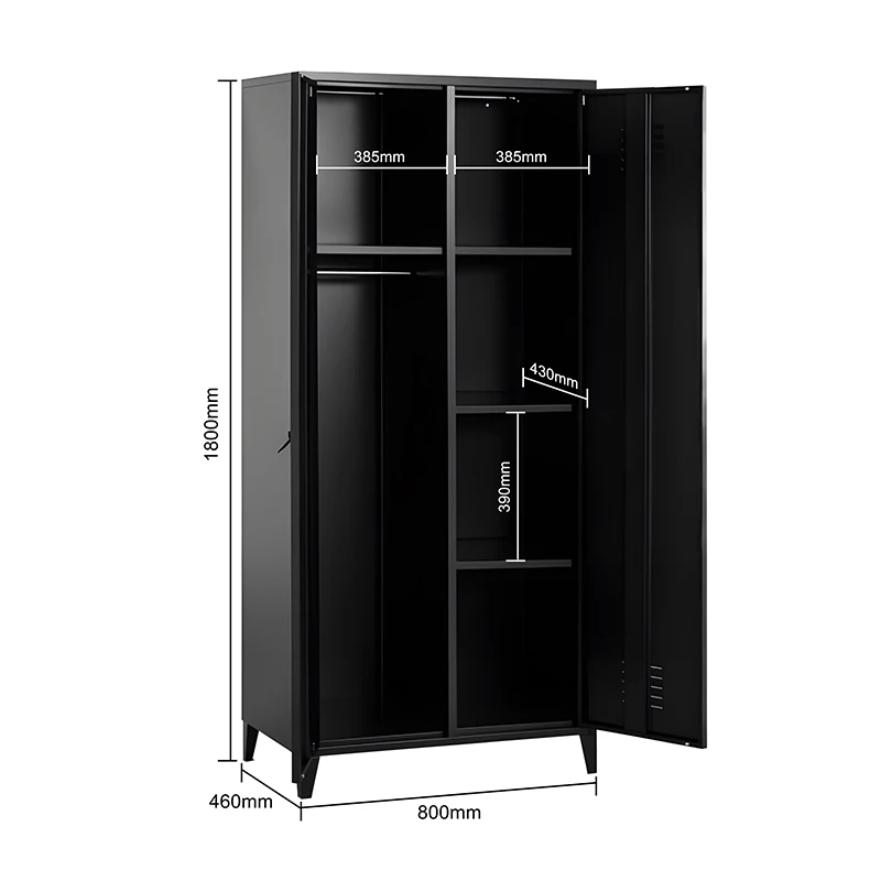 GD factory Office Home Clothing Storage Steel Locker Double Door Adjustable Feet Lockable Metal Cabinet
