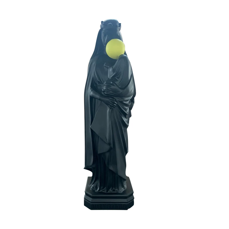 Large Outdoor Black Virgin Mary Statue  Maria Fiberglass Religious Sculpture