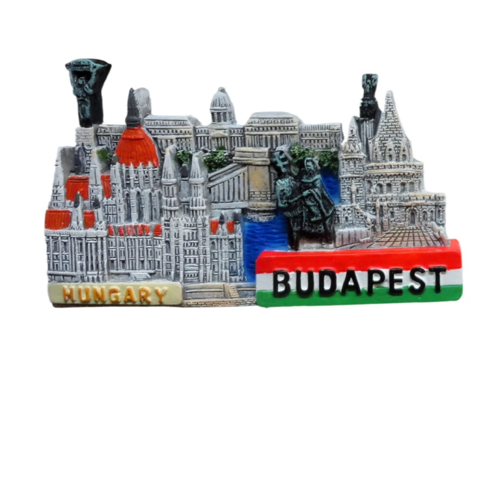 Handmade 3D Refrigerator Magnet Stickers Customized Wholesale Kitchen Souvenir Series Budapest Castle Polyresin Gifts for Home