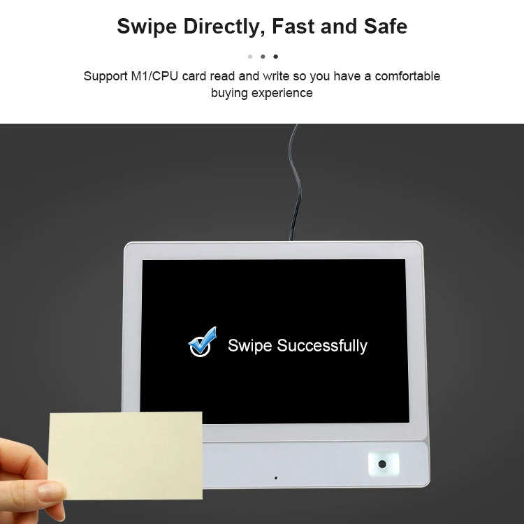 Professional CNC AL case  Qr Code Price Checker Touch Screen 10.1 Android All In One tablets with NFC reader VESA wall mount