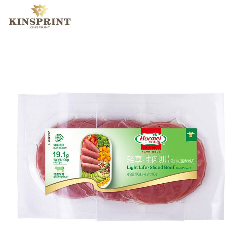 sac demballage en plastique Custom printed meat dry food 3 sides seal frozen food grade nylon plastic packaging vacuum bags