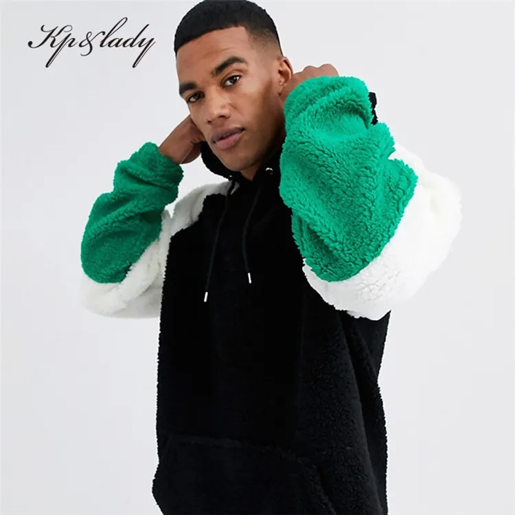 Autumn And Winter Padded Hooded Sweatshirt Lamb Wool Polar Fleece Hooded Long-Sleeved Sweatshirt For Men