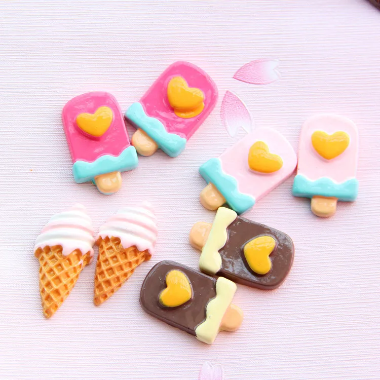 
New large resin ice cream DIY mobile phone shell earrings patch summer jewelry accessories 