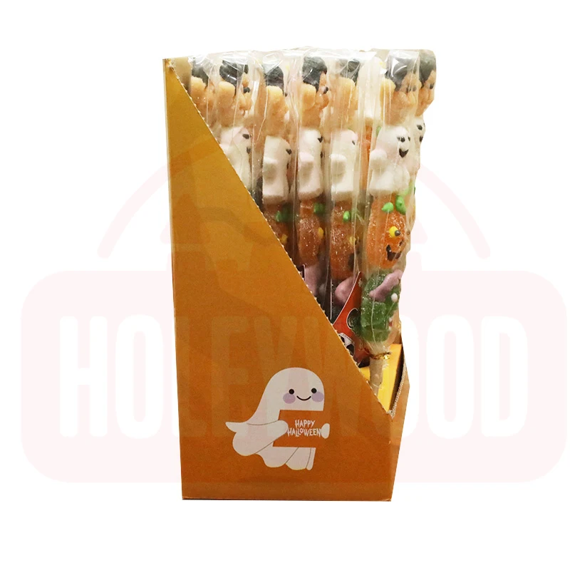 Holeywood 3D Pectin String Lollipop Halloween Thriller Prank Mixed Fruit-Flavored Gummy Candy Halal Drop Shape