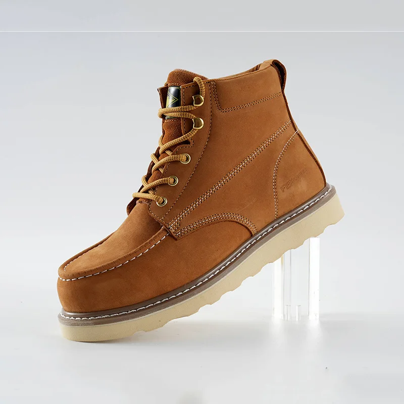 Composite Toe Nu buck Leather good year welted rubber sole Heavy Duty Industrial Construction Work Boots s1p safety shoes