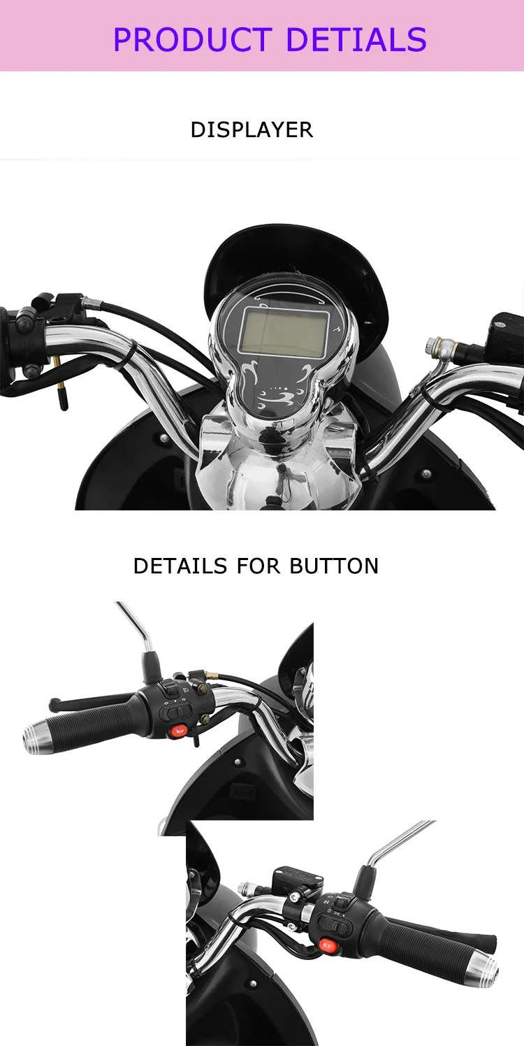 Electric 3 Wheel Trike Scooter Motorcycle Tricycle 2 Seat Electric Trikes 48V 600W Tricycles Foot Hand Brake