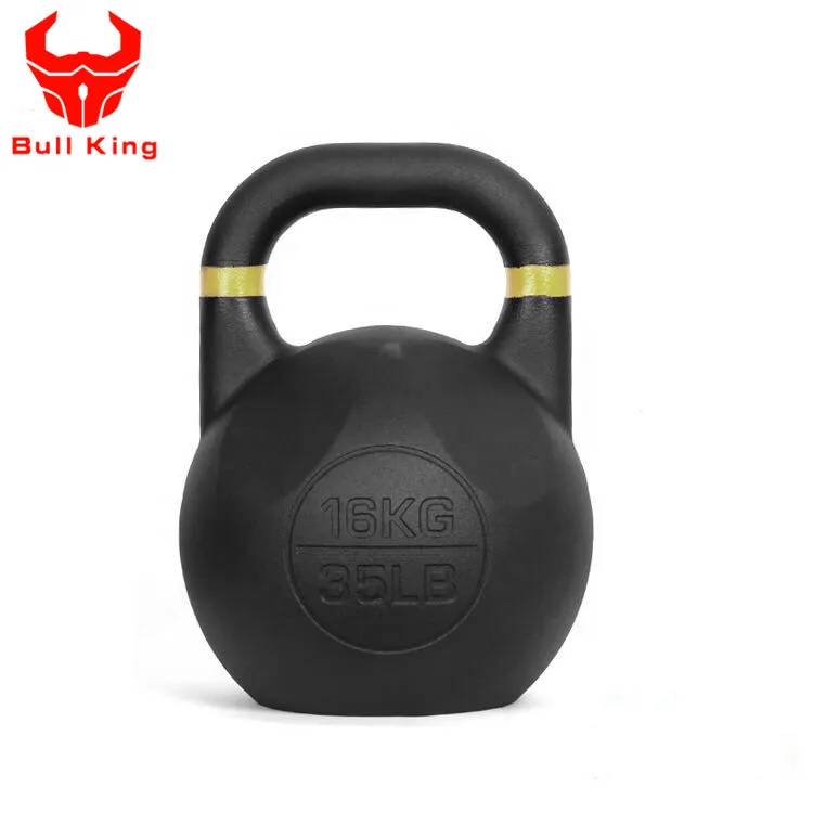 35 mm handle 4-48 kg Powder Coated VF Competition Cast Iron Kettlebells with Color Strip for Commercial Gym
