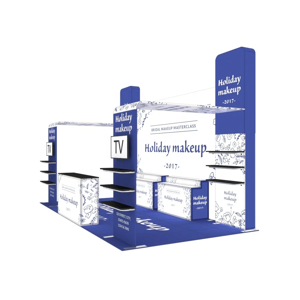 New Fashion Modular Backlit Design Aluminum Frame Illuminated Fabric SEG Lightbox Expo Display Portable 10x20 Trade Show Booth