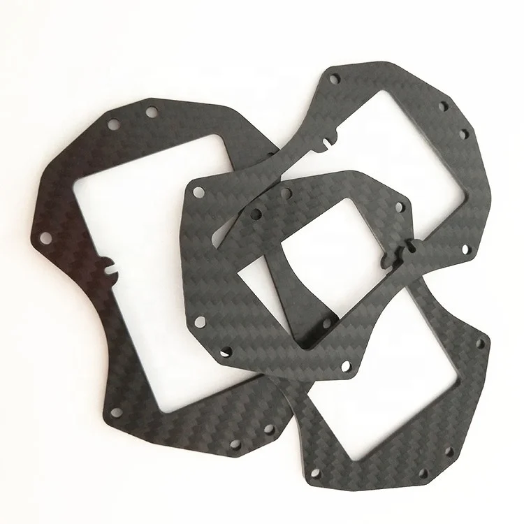 Customized Carbon Fiber Sheet Composite Accessories Parts Shape Cut With Laser Cutting Machine