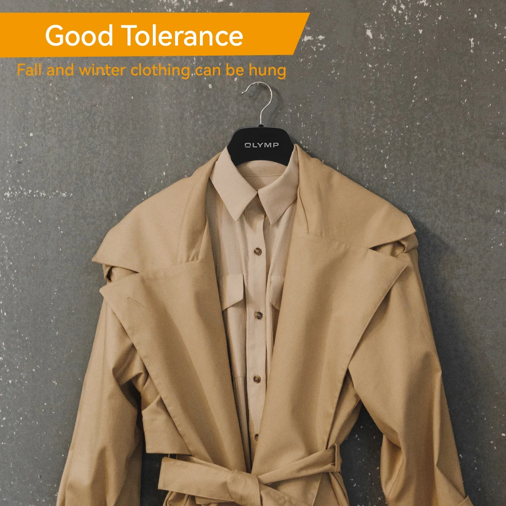 2021 high-end large quantities custom logo plastic hangers Black Pant Clips Hanger Non Slip Notches Coat Hanger wholesale