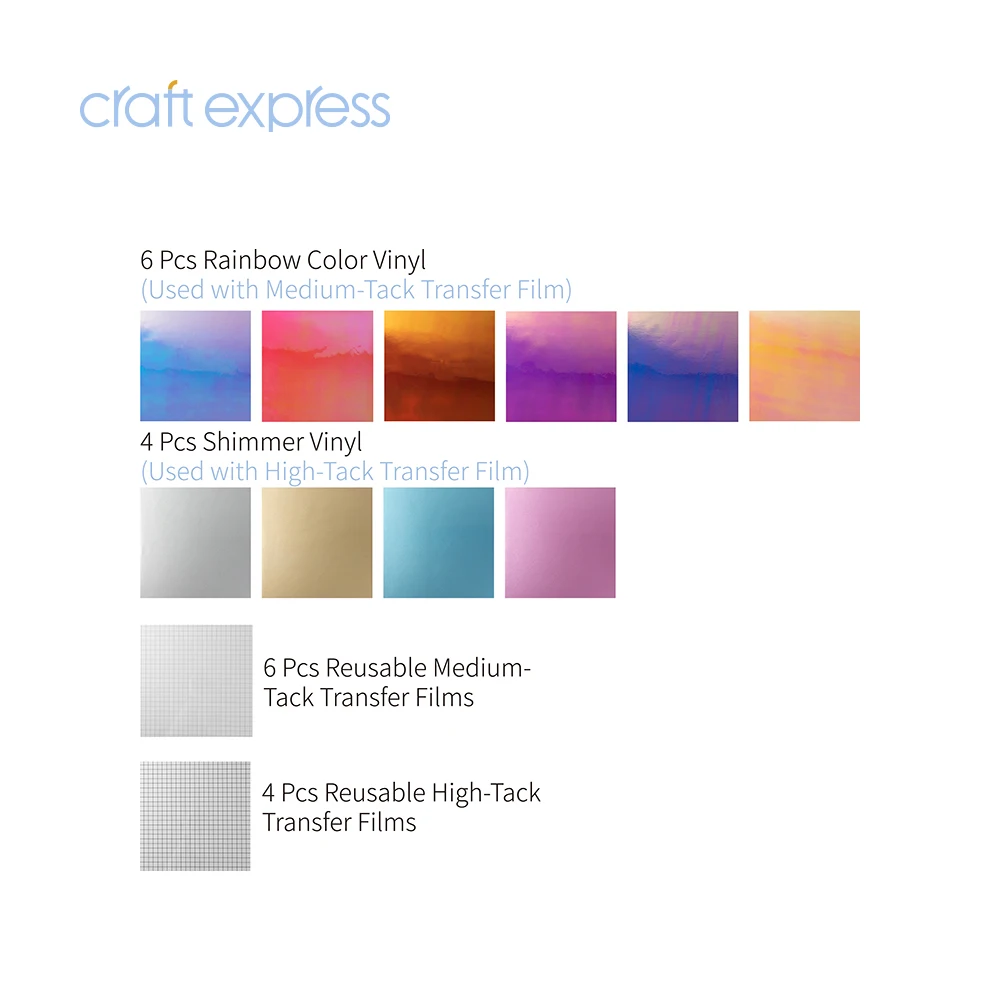Крафт экспресс оптовая продажа 10 листов винил Cricut разноцветные клейкие виниловые листы упаковка крафт материал