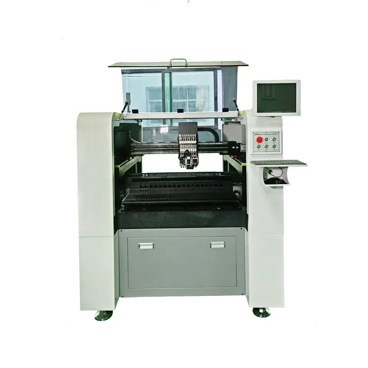 Electronic production pcb board mounter smd led assembling machinery high speed smt 8 head pick and place machine