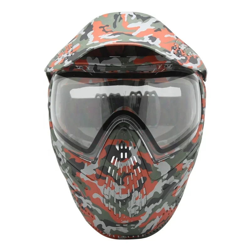 Paintball Equipment Paintball Face Mask with Double lens Anti Fog Paintball Lenses with Visor full Face Gear Archery Tag Helmet
