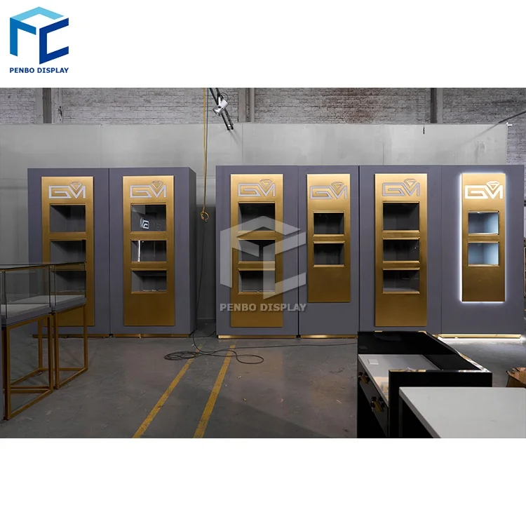 Floor Jewelry Showcase Display Cabinet Jewelry Store Furniture Retail Display Tower Stand Jewelry Display Case