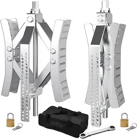 Wheel Chock Stabilizer Heavy Duty Wheel Chocks for Travel Trailers with Ratchet and Locks