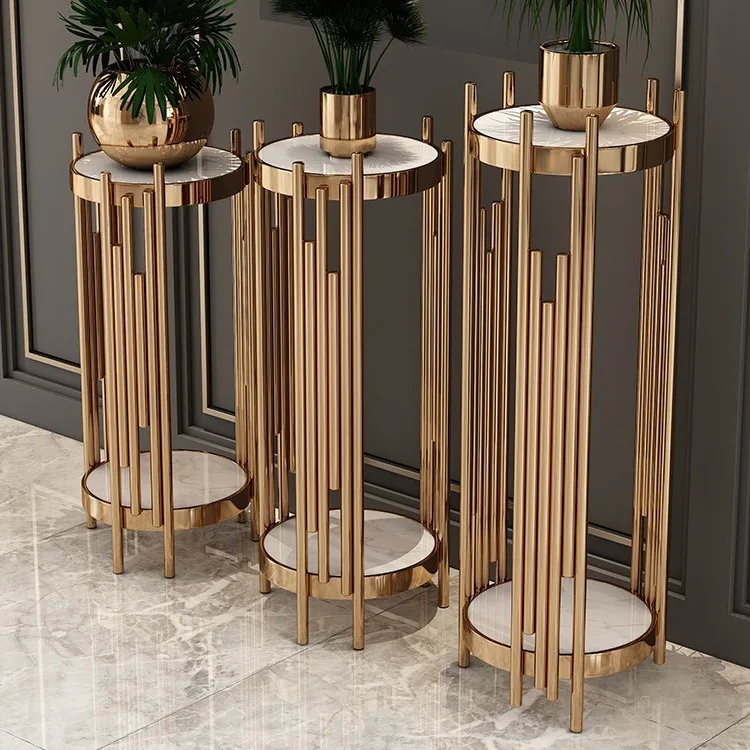 Unique design metal planter stand stainless steel flower pot with stand