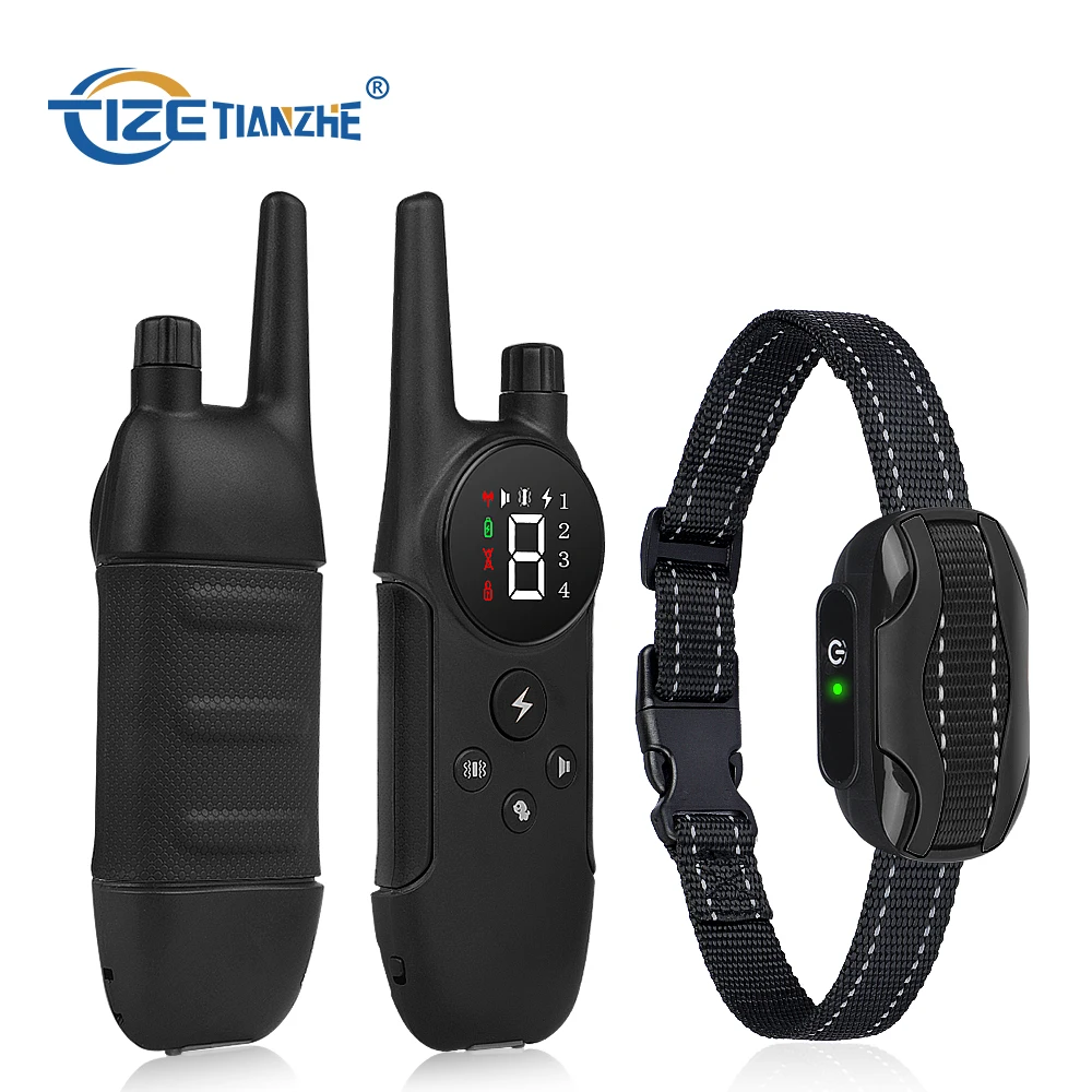 
Tize Barking collar for dogs rechargeable no shock remote waterproof pet electric shock dog training collar 