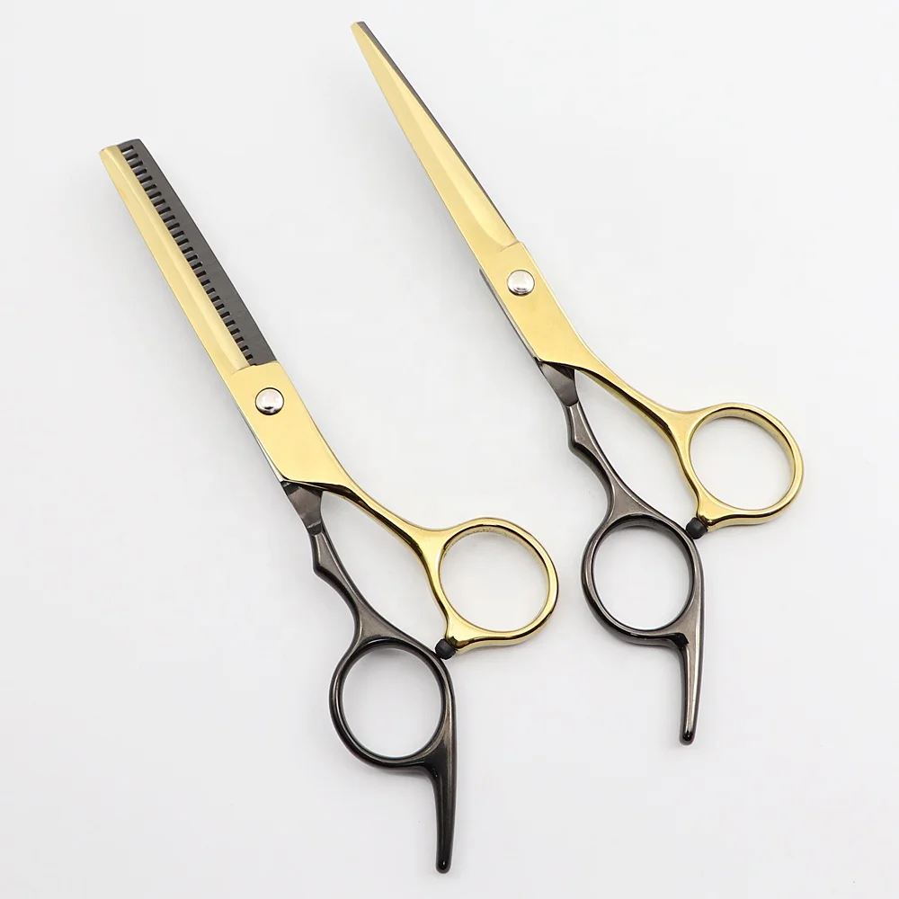 professional black and gold hair scissors cut hair cutting salon scissor makas barber cutting shears hairdressing scissors