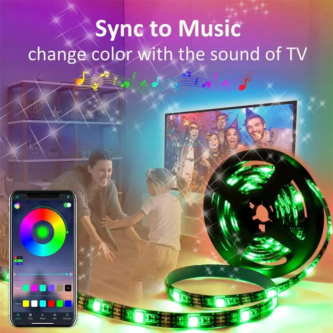 5050 DC5V IP65 Flexible RGB TV Backlight kit Blue tooth APP Controlled USB led Strip Light