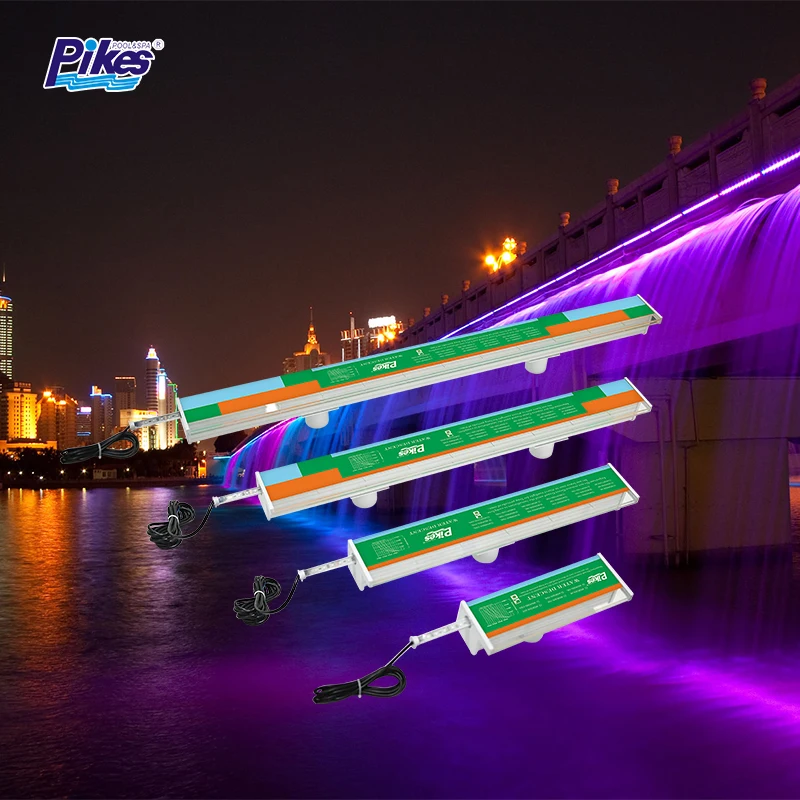 Replaceable Light Strip Bottom Water Inlet Pool Sheer Curtain Acrylic Material Multi Color RGB Garden LED Water Fall