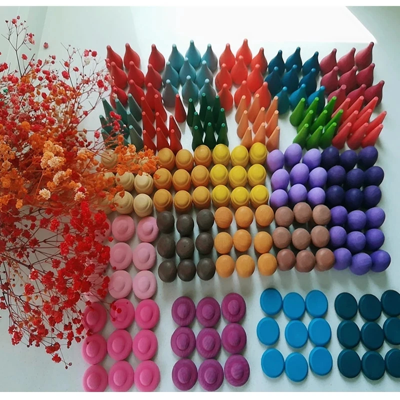 Оптовая продажа, креативные самодельные Детские грибы, сотовые капли, конусы деревьев, Скандинавская деревянная Радуга