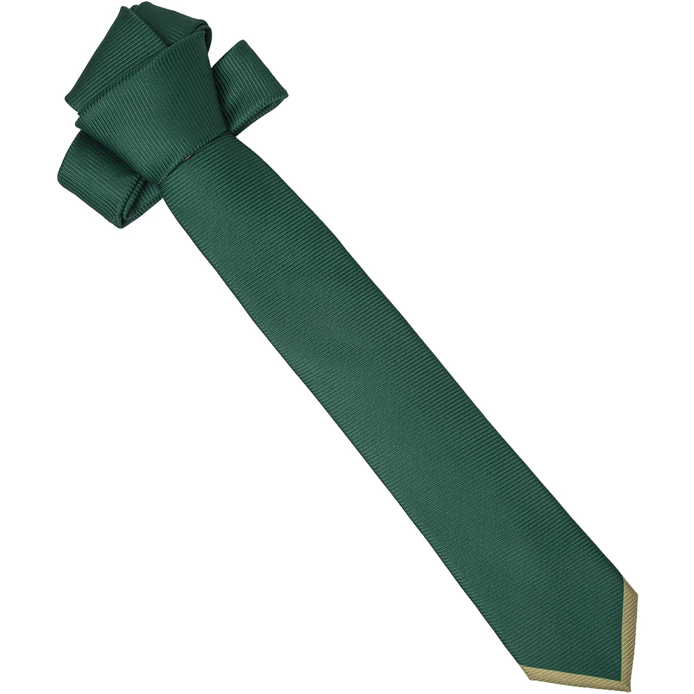 Cheap 100% Polyester Necktie Green Printed With Khaki Arrow On Big End School Neck Ties For Children Custom Tie With Logo
